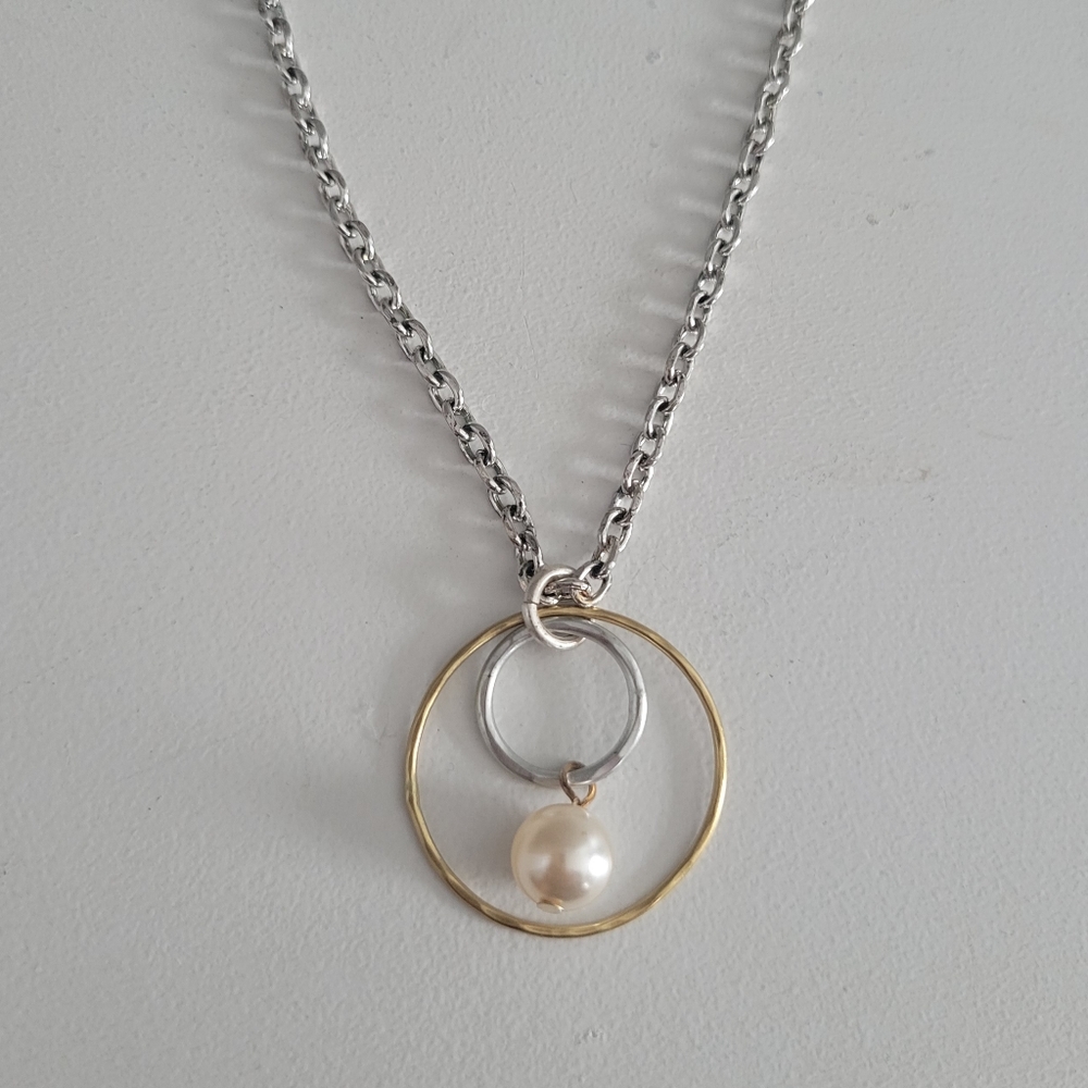 Marjorie Baer gold silver pearl necklace